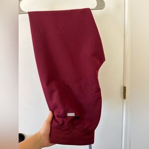Figs Burgundy Scrub Pants